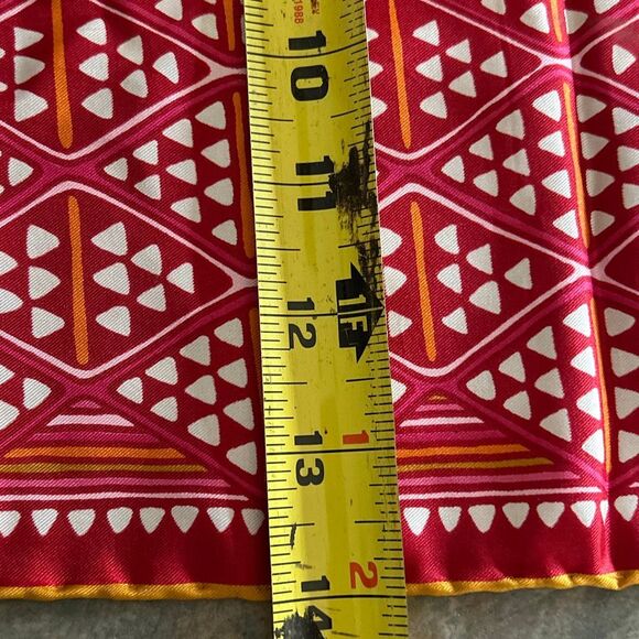 Vintage Vena Silk Hand rolled Scarf Japan Red Pink Orange - Picture 5 of 8